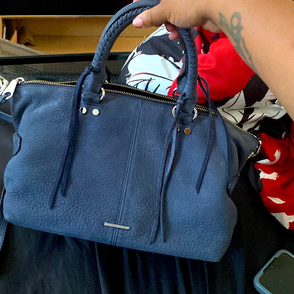 Rebecca Minkoff Navy Satchel with Silver Accents - Picture 5 of 13